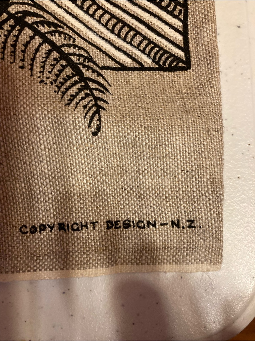 New Zealand Linen Tea Towel — Natural with Black Print - Picture 4 of 10